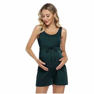 NWT Womens Coolmee Lightweight Maternity Sleeveless Romper in Spruce - Sz S